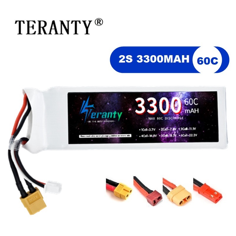 Drone Battery Lipo - 2S 7.4V LiPo Pil 3300mAh 60C