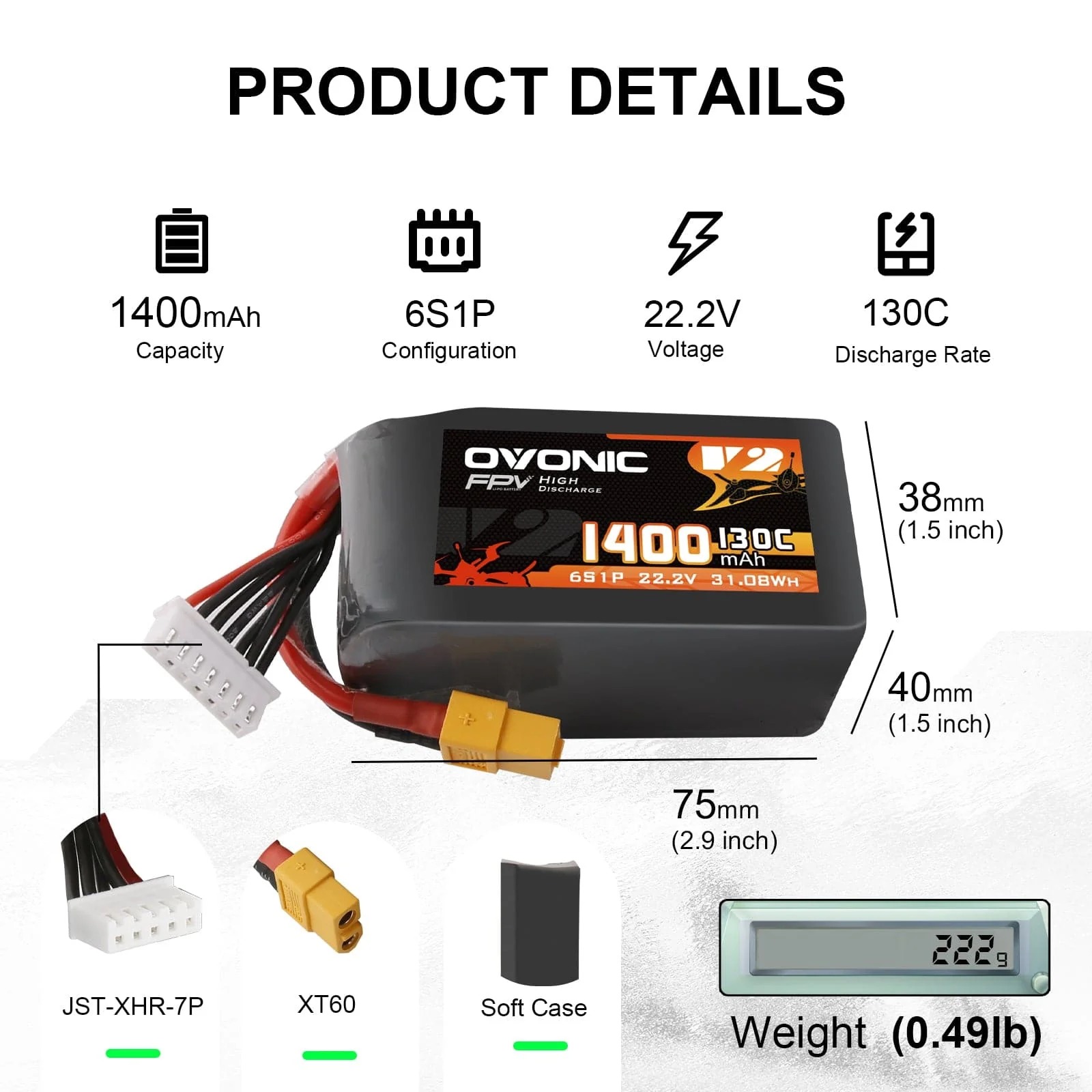 Ovonic 6S 1400mAh 130C LiPo Pi - Drone Battery Bag incelemesi ve fiyatı
