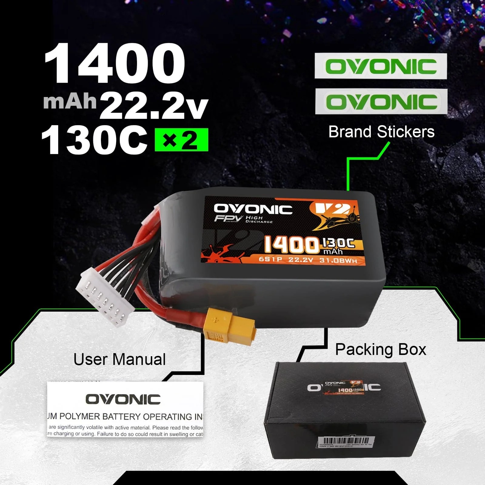 Ovonic 6S 1400mAh 130C LiPo Pi - Drone Battery Bag incelemesi ve fiyatı
